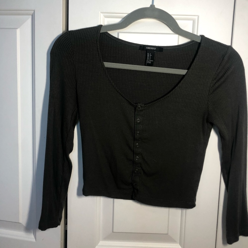Cute dark green crop top forever 21